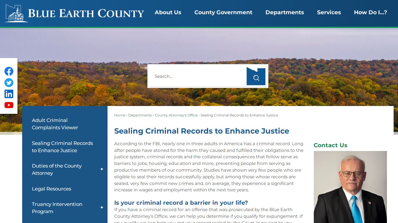 Sealing Criminal Records to Enhance Justice | Blue Earth County, MN ...